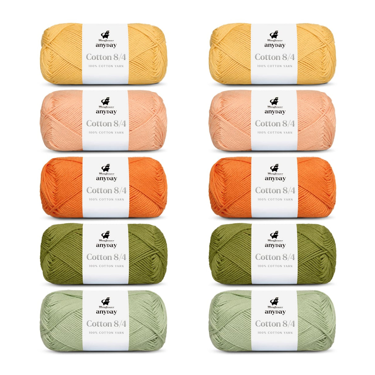 ANYDAY Cotton 8/4 Colorbag 10-pak