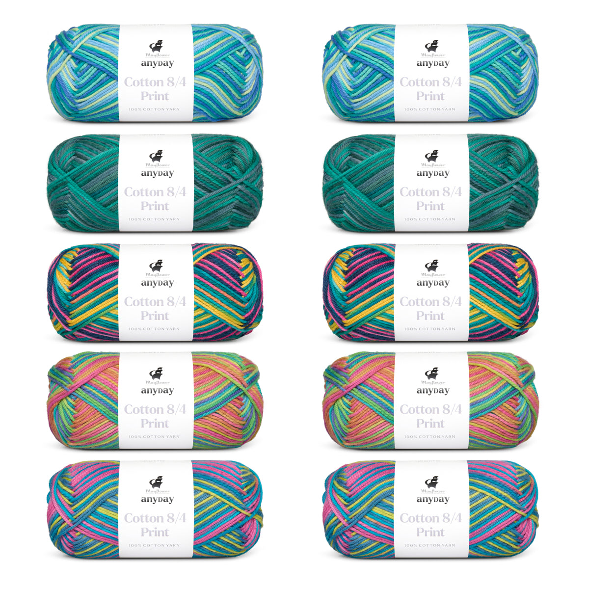 Anday Cotton 8/4 Imprimer Colorbag ​​10-pack